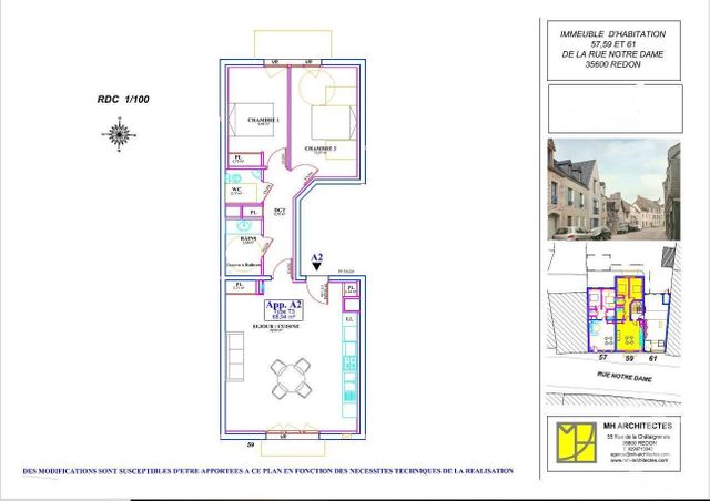 Afficher la photo en grand Appartement F3 à vendre - 3 pièces - 67.3 m2 - REDON - 35 - BRETAGNE - Century 21 L'Immobilière De L'Ouest
